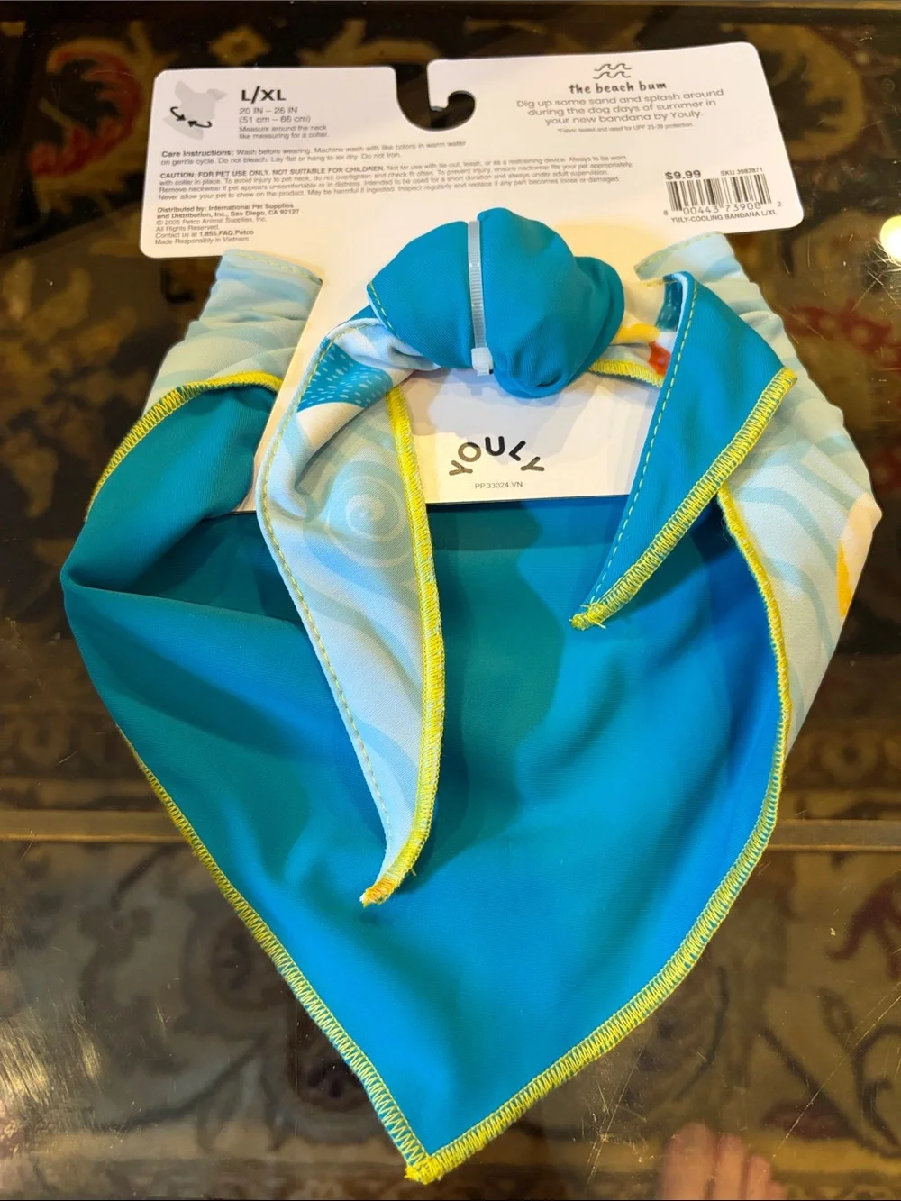 NWT Youly Cool to Touch Dog Light Blue Beach Ball Bandana Bib - L/XL